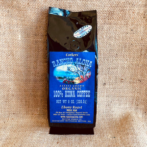Rancho Aloha's 100% Kona Coffee, Ebony Roast, Organic, Estate grown cofee